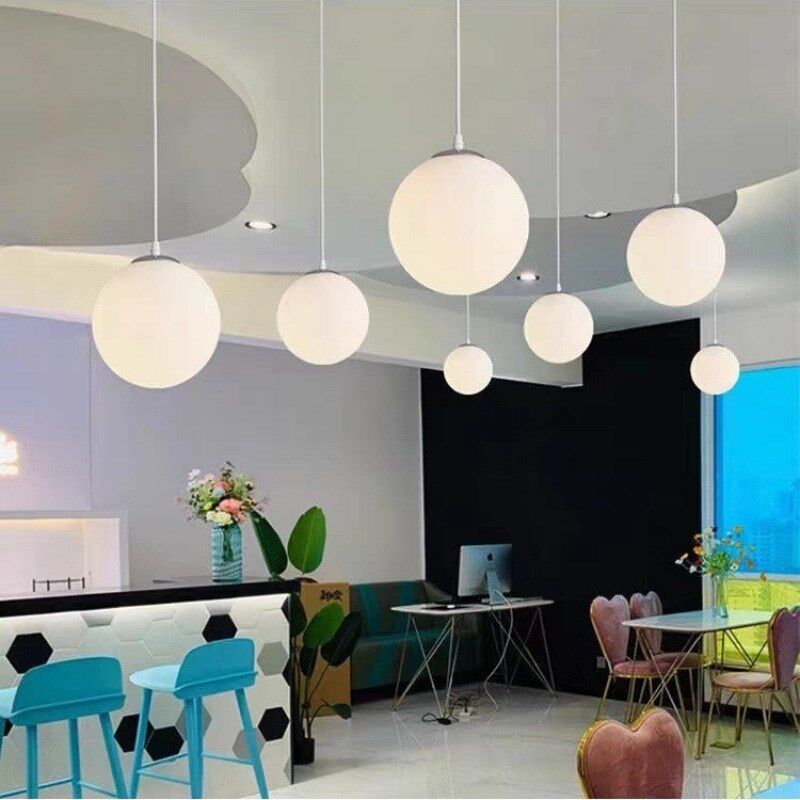 圆形月亮球月球吊灯3D打印家用卧室儿童房商用服饰餐饮装饰灯