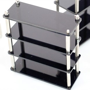 Dollhouse娃娃屋多层透明置物柜架书架简欧家具微缩模型客厅场景