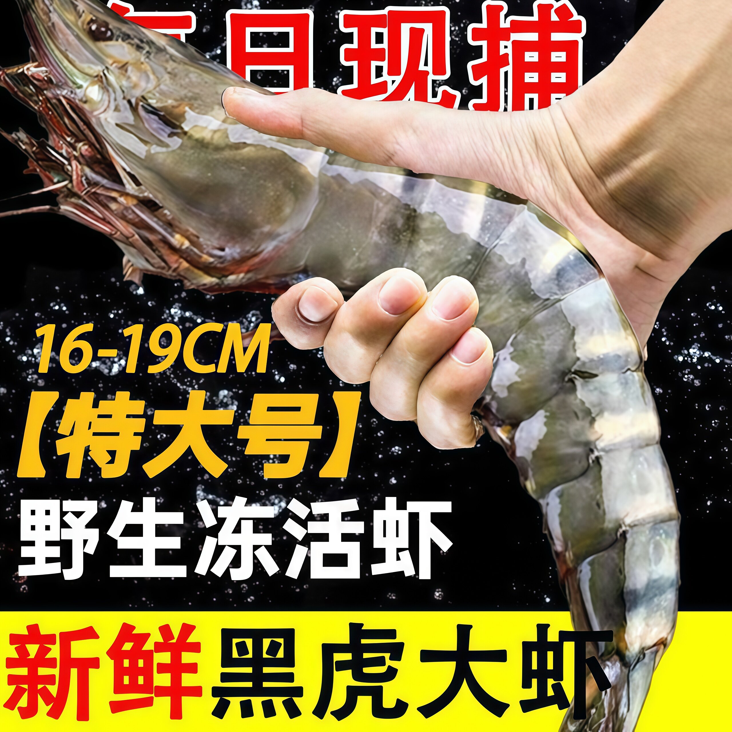 越南进口黑虎虾特大生冻速冻