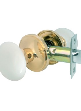 陶瓷球锁亮金色房门浴室锁白色圆形陶瓷厕所门锁golden door knob