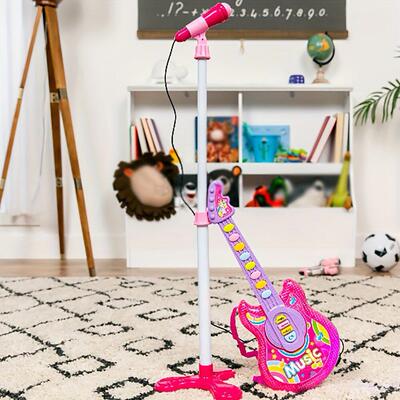 Guitar And Microphone Play set For Girls Karaoke Machine跨境
