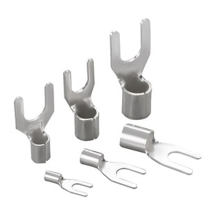 铜线鼻子镀银接线耳 U型Y形叉形裸端头 UT1.5 3冷压接线端子