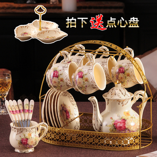 欧式 乔迁新居闺蜜J结婚礼物高档陶瓷茶具套 咖啡杯具套装 家用英式