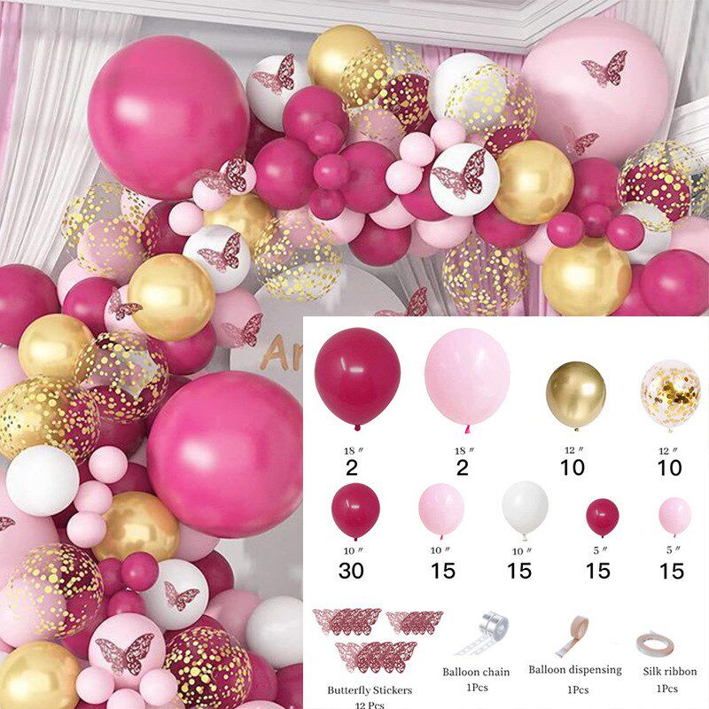 跨境气球链套装 生日聚会布置 结婚表白背景装饰情人节周年气球链