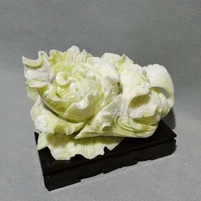 蓝田玉白菜玉器工艺品佰财聚来家庭摆件客厅摆饰品