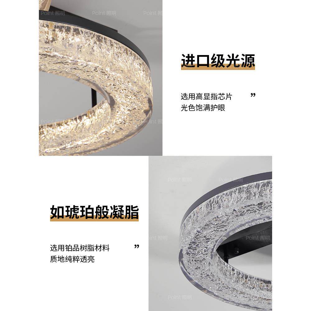 意式极简客厅灯简约轻奢全铜铂晶新款设计师主卧室大厅吸顶灯