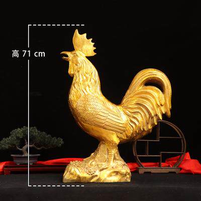 铜鸡摆件铜金钱鸡铜公鸡摆件铜生肖金鸡铜鸡摆件纯铜家居饰品大号