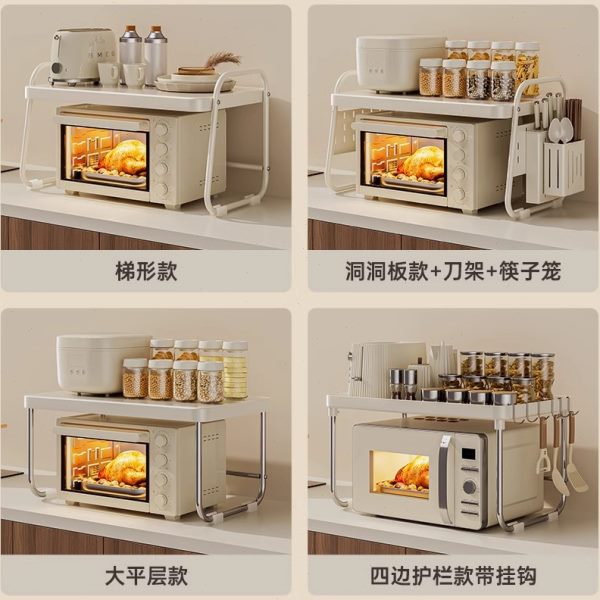 微波炉架子置物架台面烤箱双层多功能桌面厨房电饭锅具收纳架家用