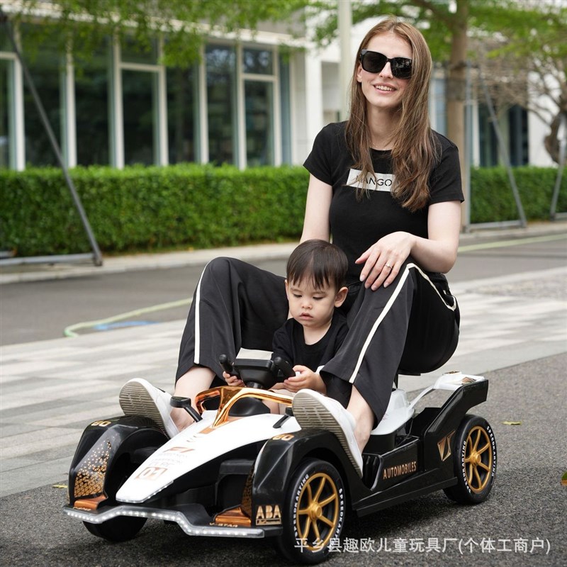 新款儿童电动卡丁车四轮带遥控漂移车男女宝宝小孩可坐人玩具车