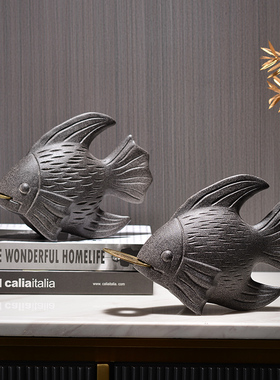 招财进宝鱼摆件家居客厅茶几办公室书桌装饰品乔迁新居礼品工艺品