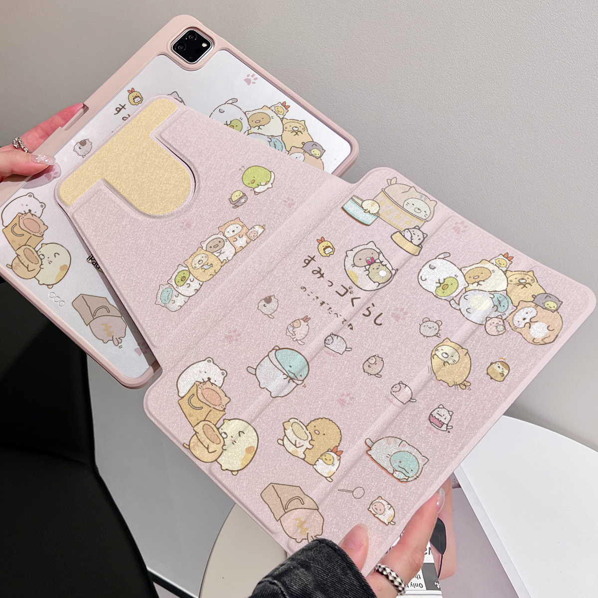 适用苹果ipad pro11保护套air平板带笔槽磁吸三折蚕丝纹全包翻盖式mini防弯防摔亚克力360度旋转iPad保护壳