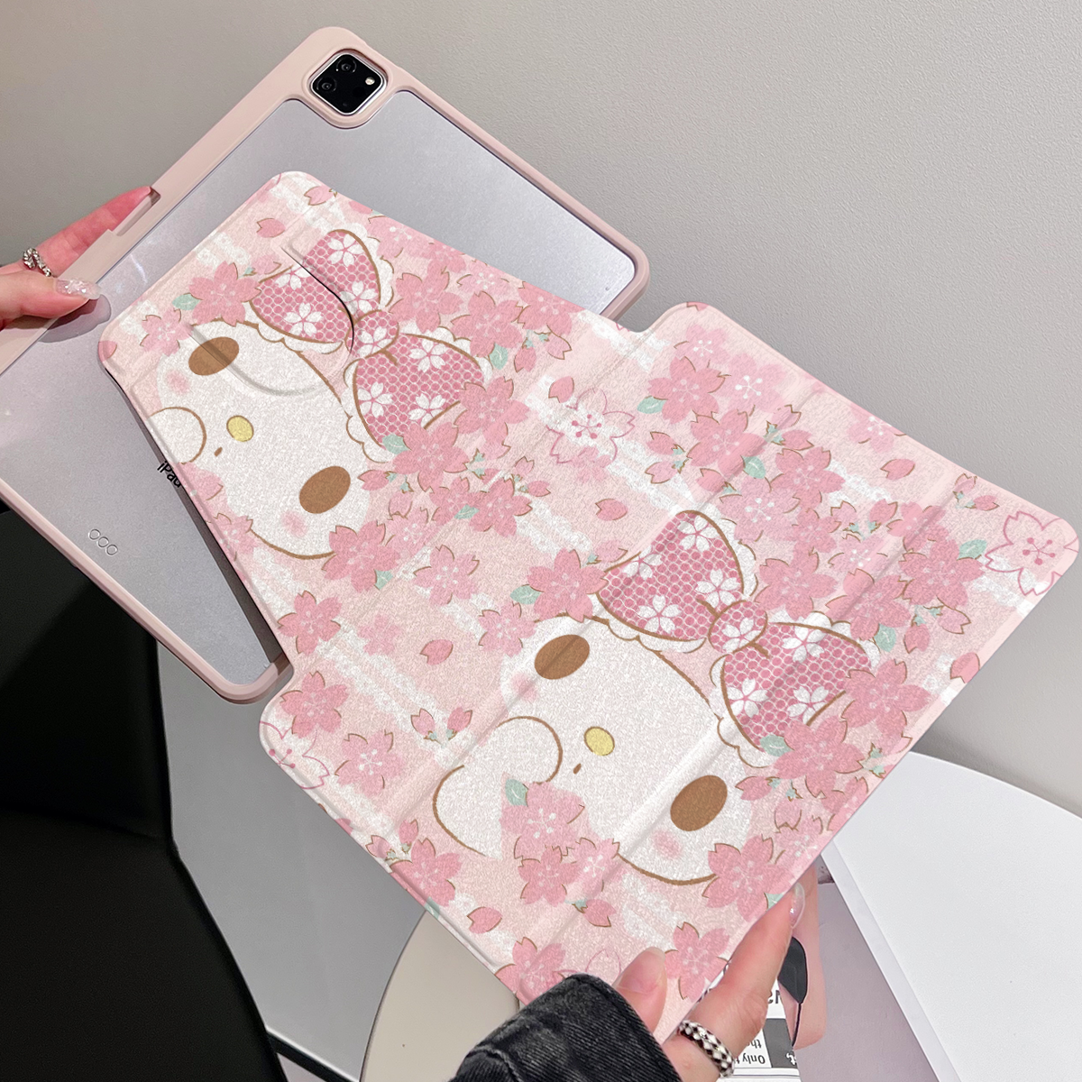 适用苹果ipad pro11保护套air平板带笔槽磁吸三折蚕丝纹全包翻盖式mini防弯防摔亚克力360度旋转iPad保护壳