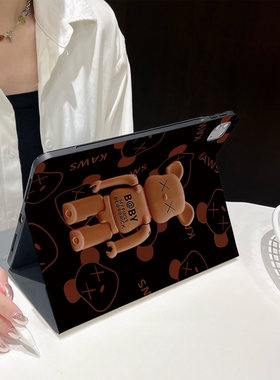 适用苹果ipadpro11保护套air带笔槽全包防摔硅胶书本翻盖式磁吸蚕丝纹皮套10代ipad保护套平板9代平板保护壳