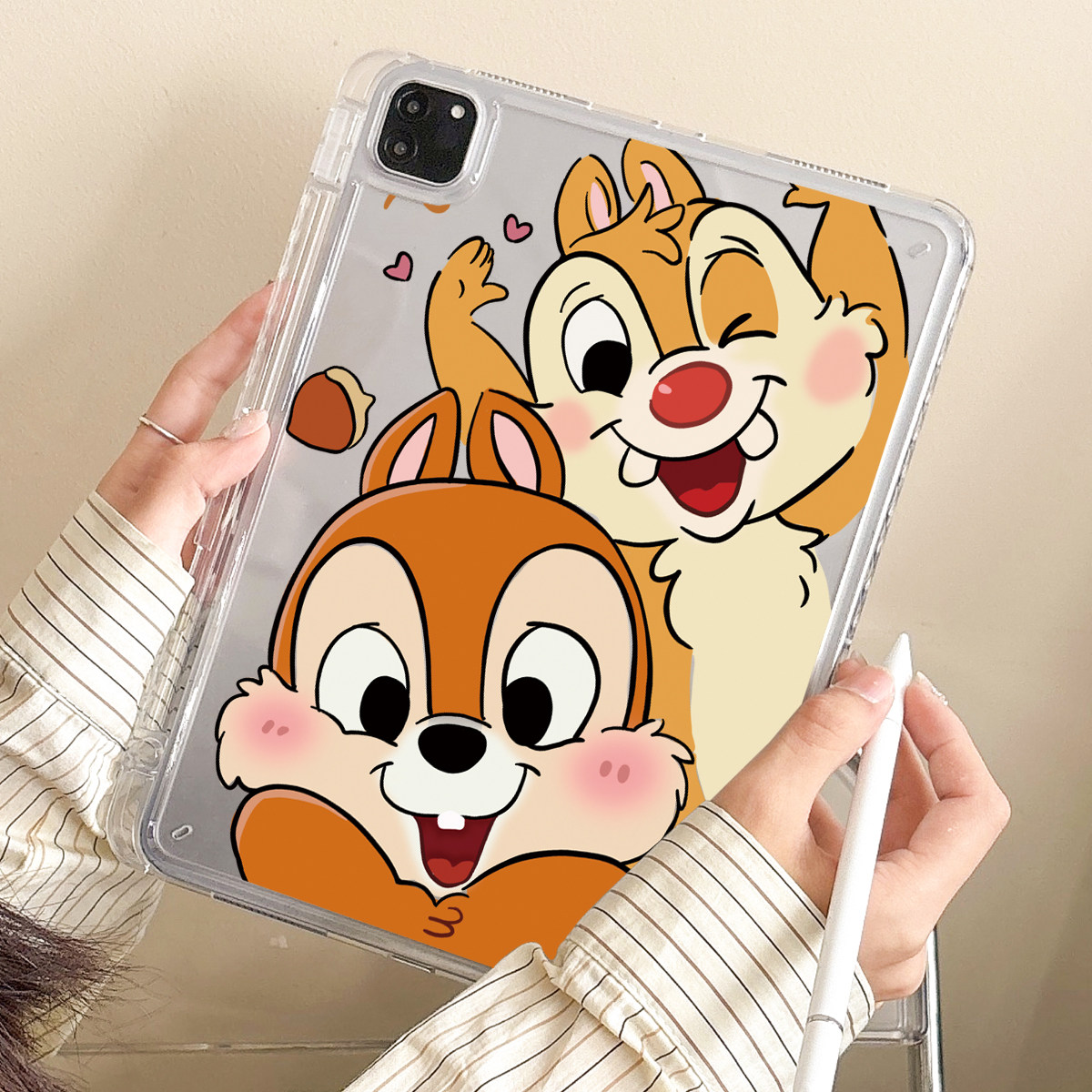 适用苹果平板ipad保护壳Air876Pro无盖亚克力10.9英寸第12十11九8七代带笔槽防弯防摔ipad平板保护套奇奇蒂蒂