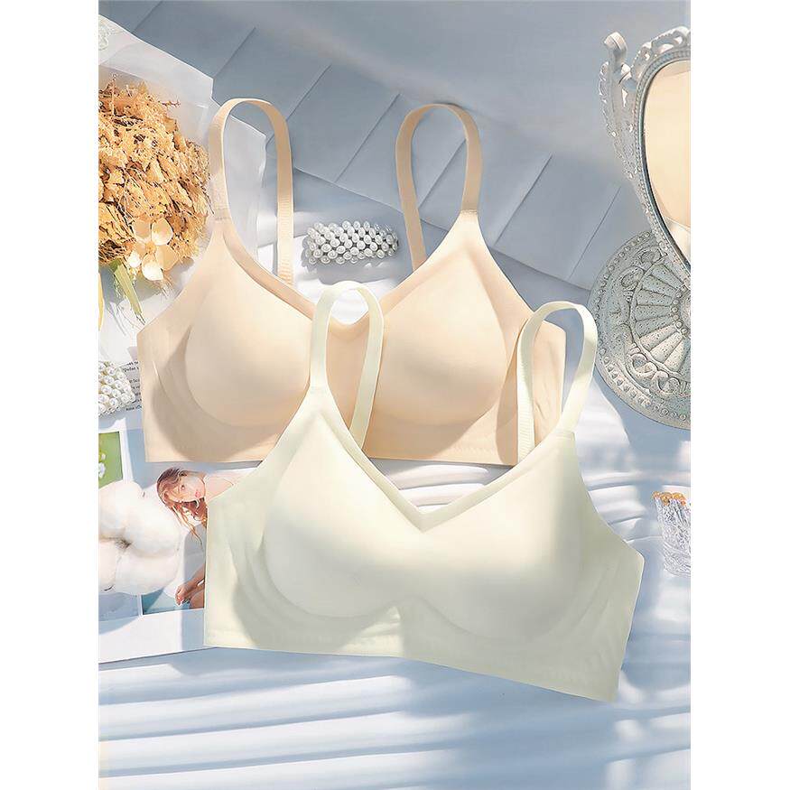 加厚5cm小胸显大聚拢内衣女平胸专用无痕无钢圈肉色肤色白4文胸罩
