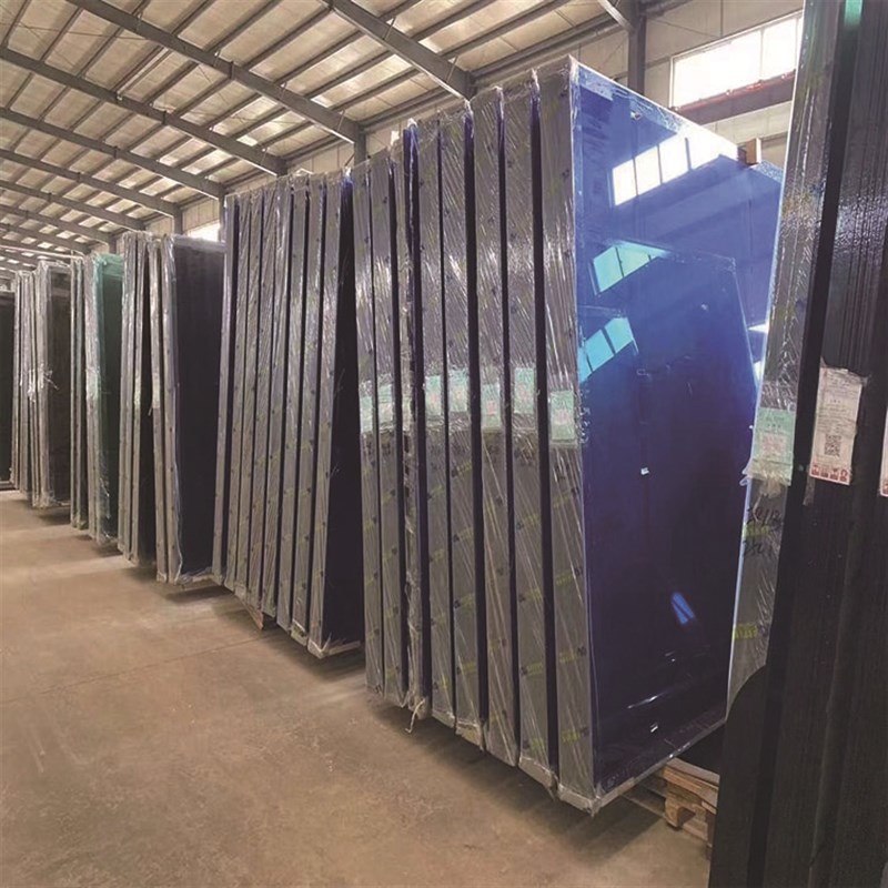 厂家直供茶色铜色深蓝色深灰色玻璃可加工色玻镀膜钢化玻璃原片