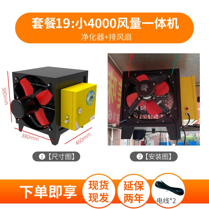 小型4000风量油烟净化器厨房饭店商用油烟净化一体机静电环保餐饮