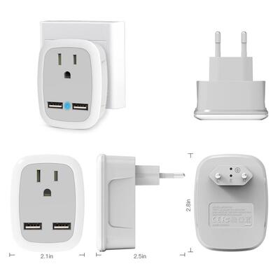 欧规转美规插座EOURPEAN TRAVEL PLUG ADAPTER 欧洲旅行转换插头