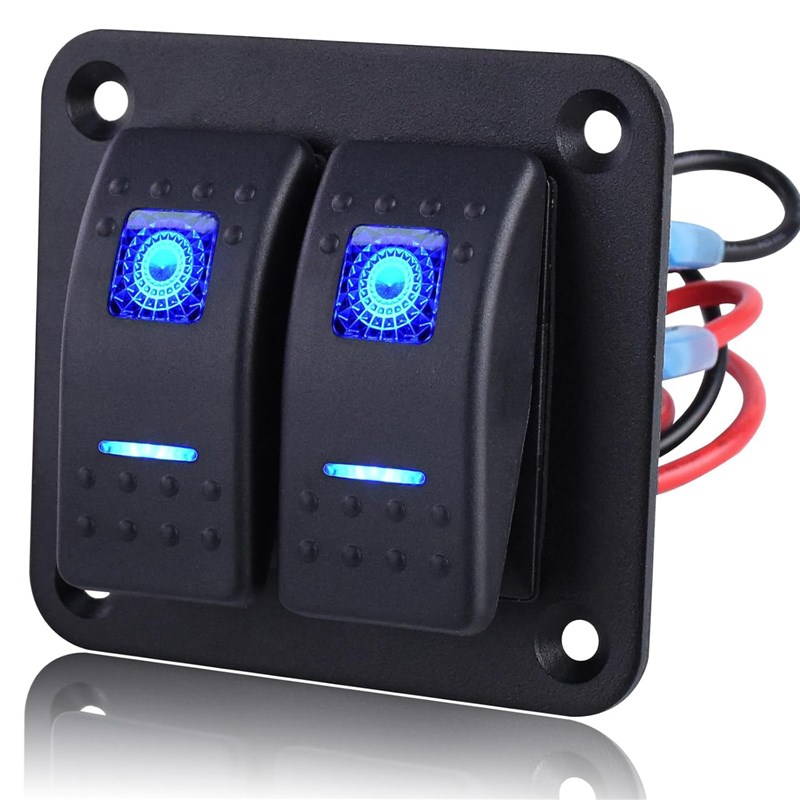 汽车房车游艇开关面板车载组合开关面板翘板开关带灯12V/24V