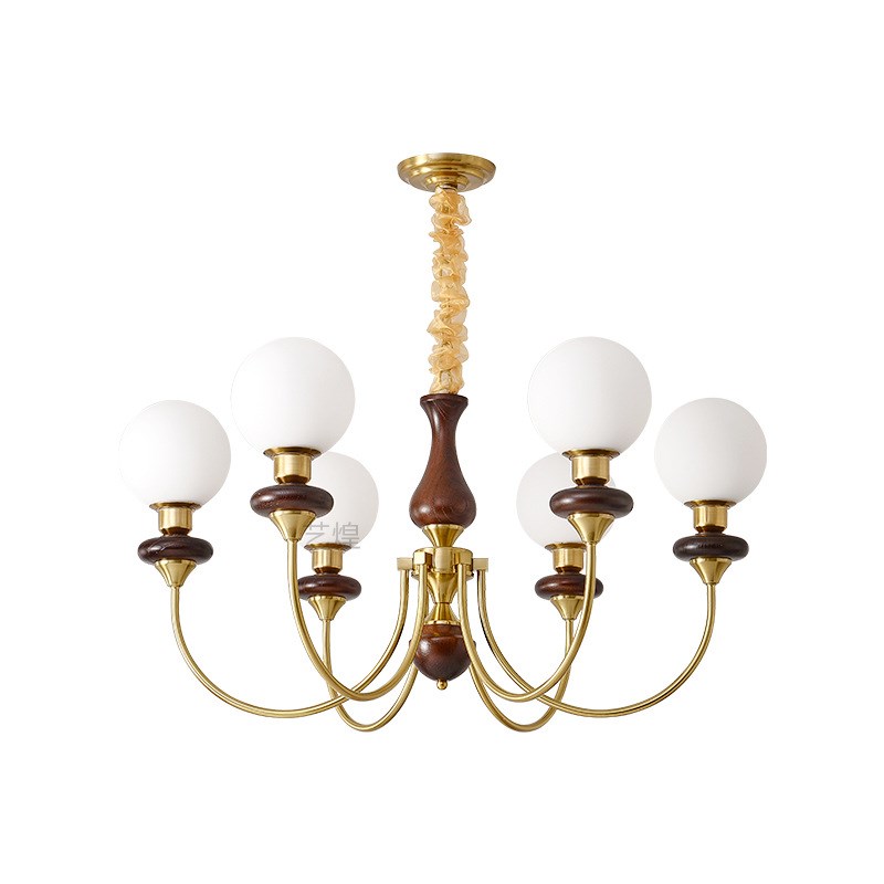 法式中古南洋风实木客厅吊灯美式复古设计师高级餐厅主卧室书房灯