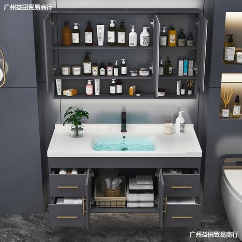 。洗脸柜脸盆一体组合浴室柜深盆陶瓷盆出租房台上盆洗手间洗澡间