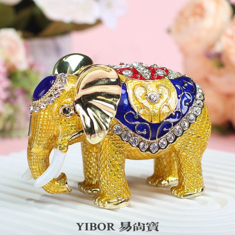 金属珐琅彩工艺品东南亚大象创意家居玄关办公桌招财摆件装饰礼品