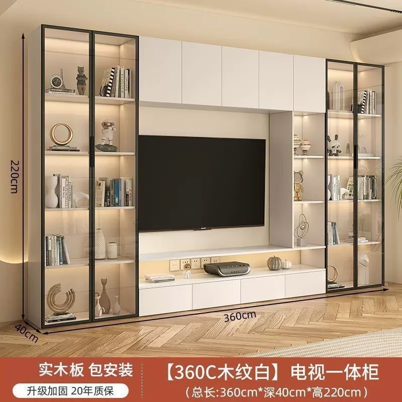 Yla电视柜一体组合轻奢背景墙柜整体客厅现代简约满墙储物收纳柜