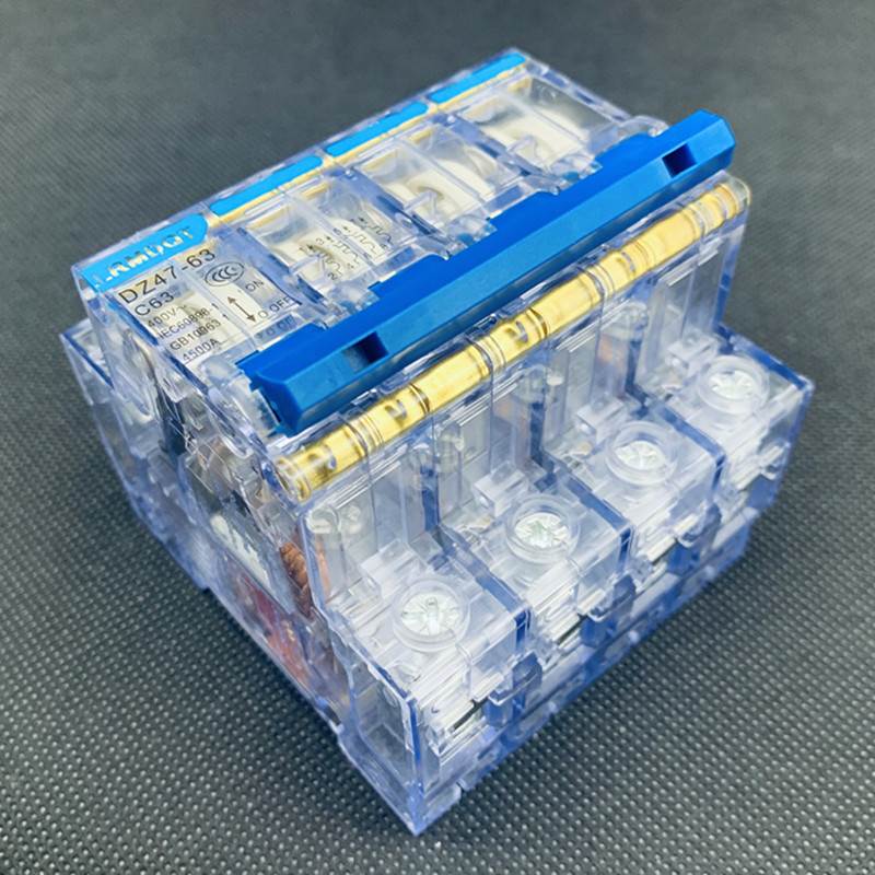 工厂直销DZ47 63A透明壳三相四线空气开关空开断路器1P2P3P4P家用