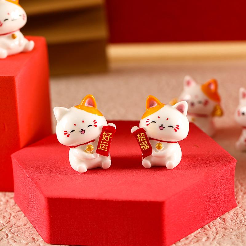 招财猫摆件办公室桌面电脑屏幕趴趴显示器摆件工位装饰品礼物女生
