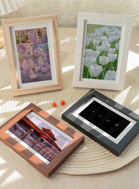 木质相框挂墙摆台后支架6寸7 a5 A4 12 8寸画框刻字loge像框空框