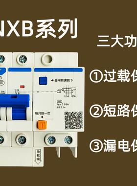 正品家用正泰1p2p3p4p125a32a空气开关小型漏电保护器NXB-63a电闸