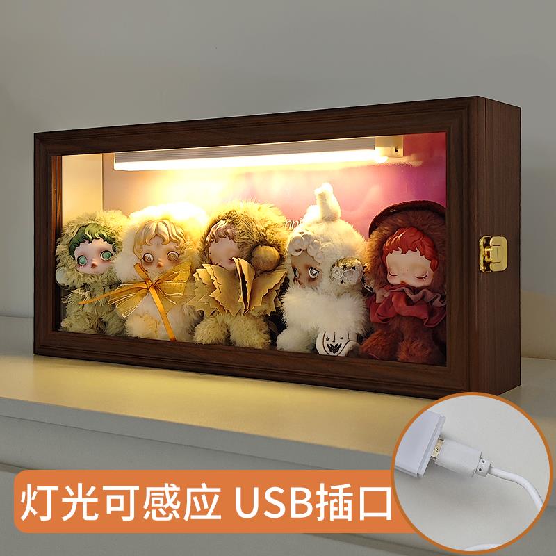 sp光织园系列盲盒收纳展示盒相框防尘玻璃抽拉摆件毛绒手办展示柜