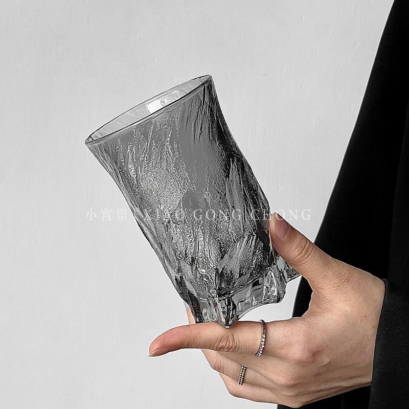 ins风高级感玄冰杯创意高颜值冰川纹威士忌酒杯洋酒杯咖啡杯水杯