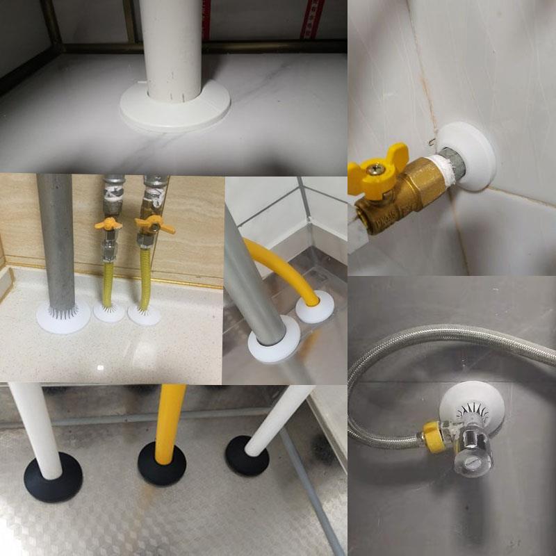 管道装饰盖暖气龙头遮丑圈墙孔堵热水器角阀水管卡扣遮挡装饰盖板