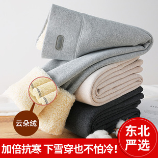 高腰毛绒裤 超厚云朵绒打底裤 东北棉裤 加绒加厚保暖裤 女外穿秋冬季