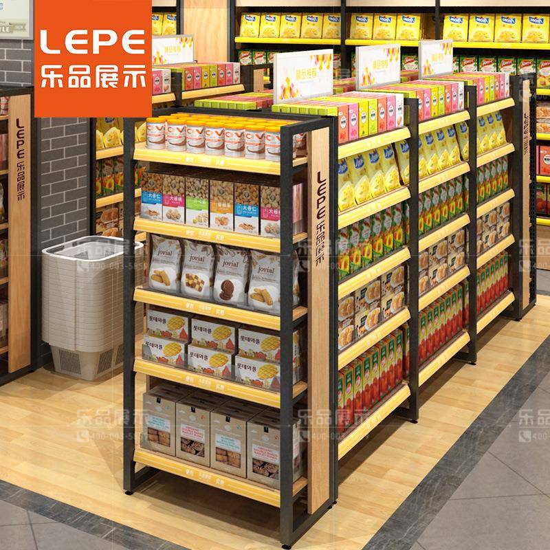 超市货架展示架便利店单面食品架子母婴文具中岛单双面货架