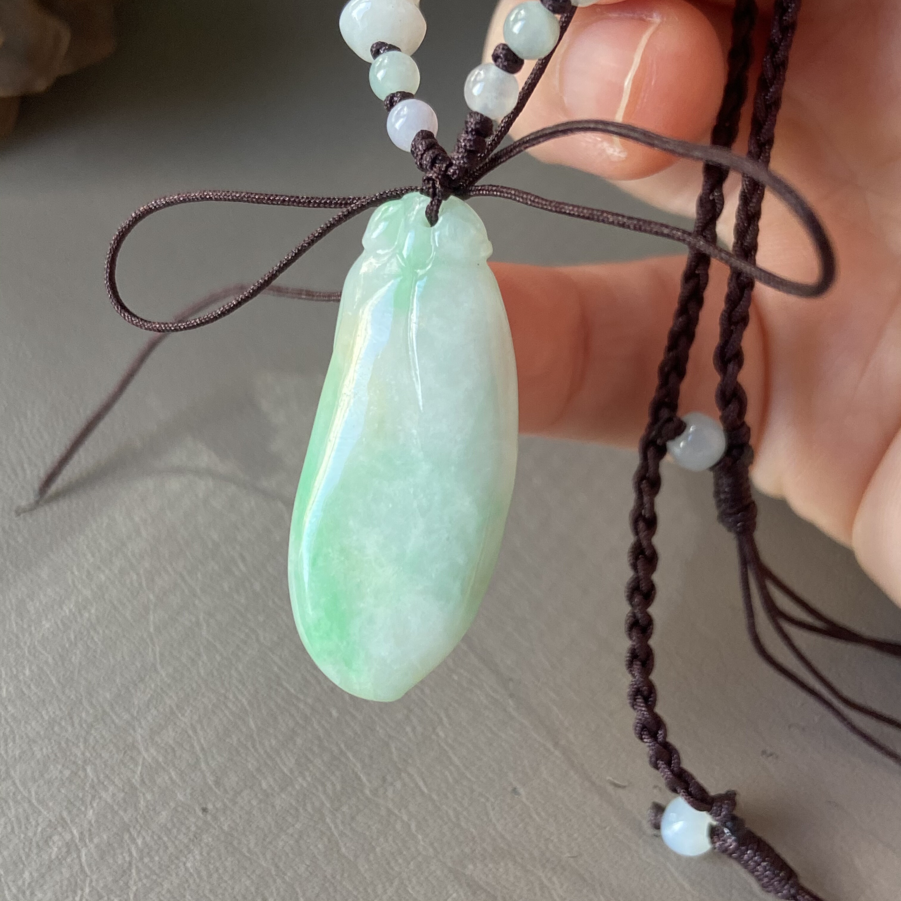 天然缅甸翡翠吊坠冰糯种飘阳绿福瓜玉坠子老坑a货1541带证书特价