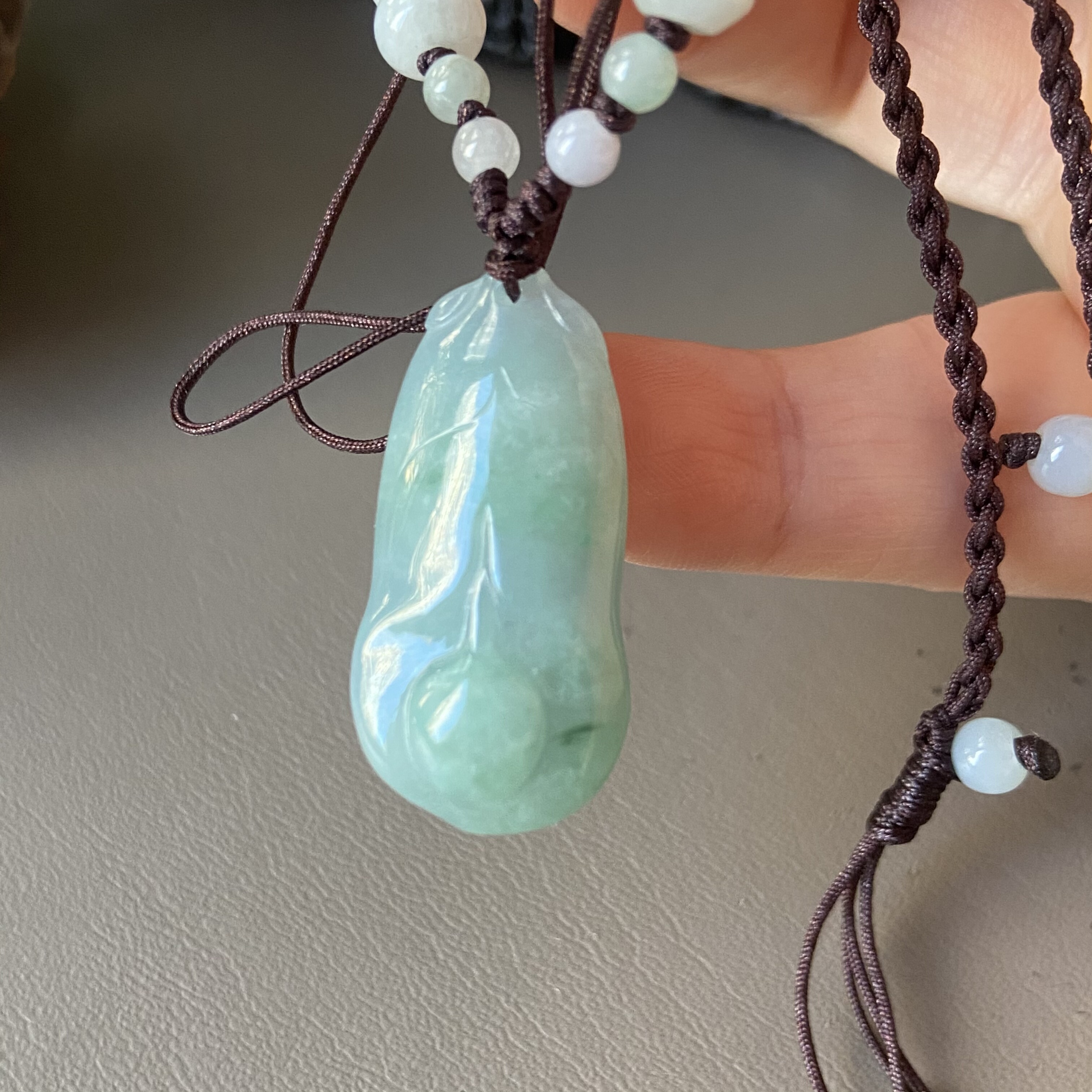 天然缅甸翡翠吊坠冰糯种带紫带绿玉兰花挂件老坑a货1532特价清货