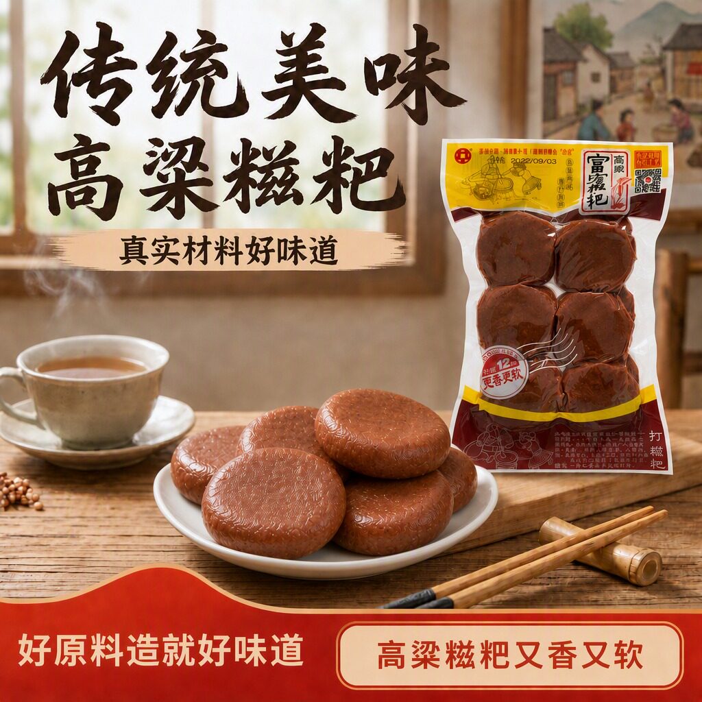 胡富宏高粱糍粑五谷杂粮原味湖南特产农家糍粑糯米年糕粗粮早餐