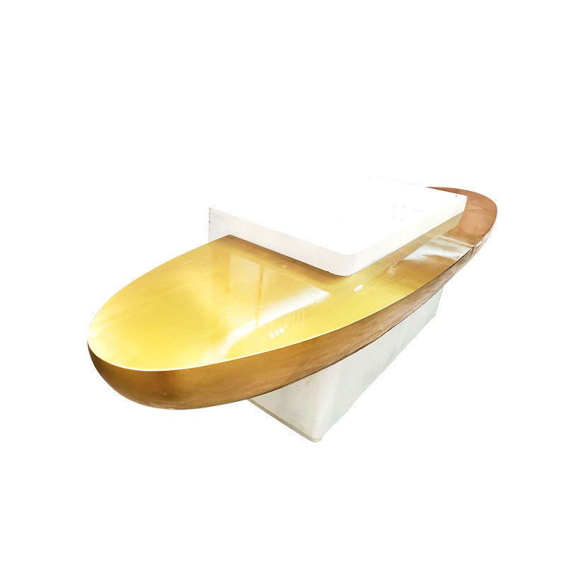 威斯顿玻璃钢椭圆形创意服务前台公司接待台酒店售楼收银台定制