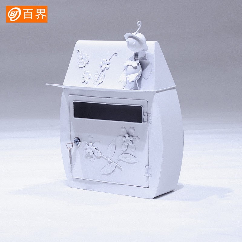 百界铁艺邮箱金属壁挂信报箱复古手工创意信箱家居园艺工艺品厂家