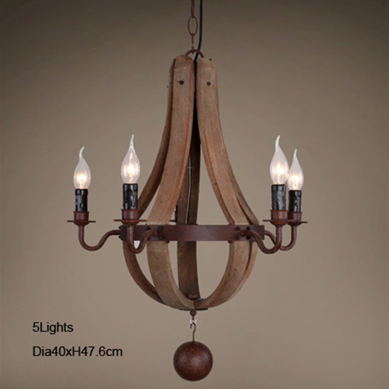 美式乡村吊灯客厅卧室实木头灯饰怀旧别墅大厅法式复古灯具供