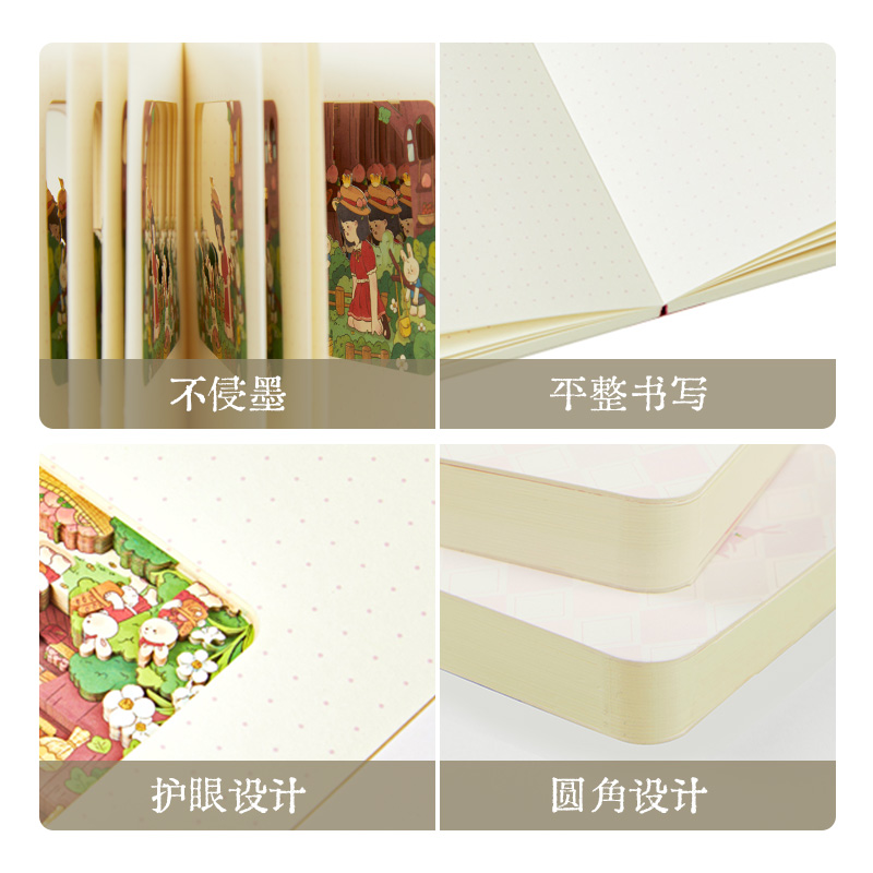 魔纸屋纸雕笔记本兔子的秘密花园多用本手账护眼女孩卡通3D立体本