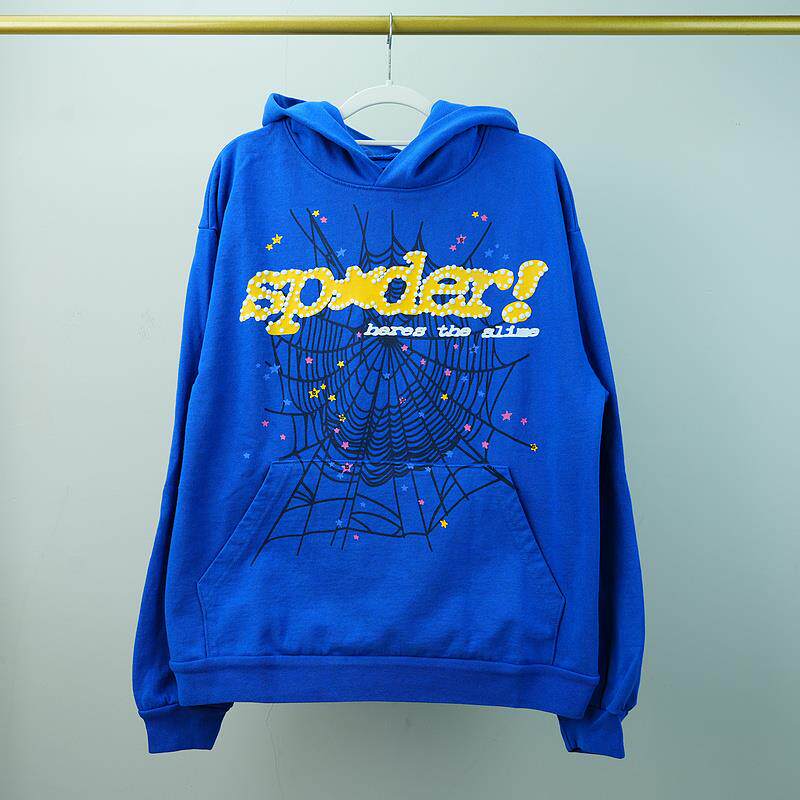 thumbnail for The new blue foamed yellow letter print sweatshirt for autumn and winter