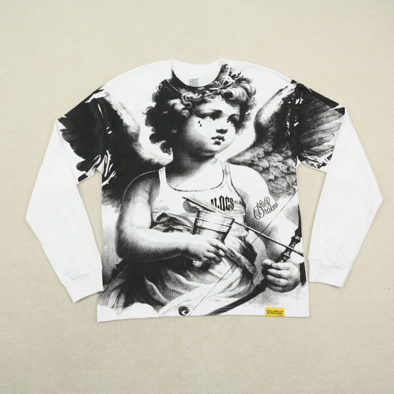 thumbnail for Grey angel bow and arrow logo round neck and long sleeves