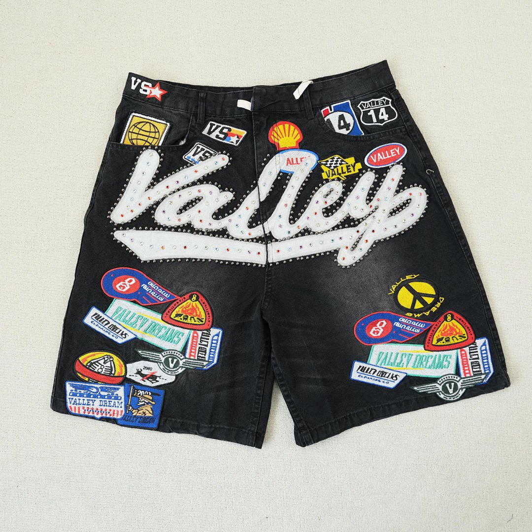 thumbnail for Heavy Embroidery Denim Trendy Street Shorts