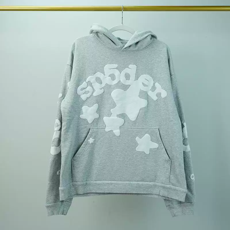 【1:1 BATCH】Sp5der Beluga HoodieHeather Grey