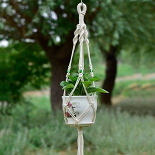 棉线绳网兜园艺创意花盆吊兜植物绿化吊篮悬挂器棉绳手工编织吊绳