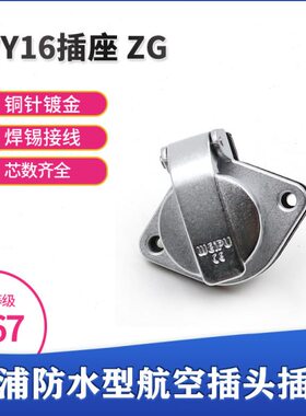 威浦 防水航空插座 WY16-2芯-3芯-4芯-5芯-7芯9芯10芯 ZG盖板IP44