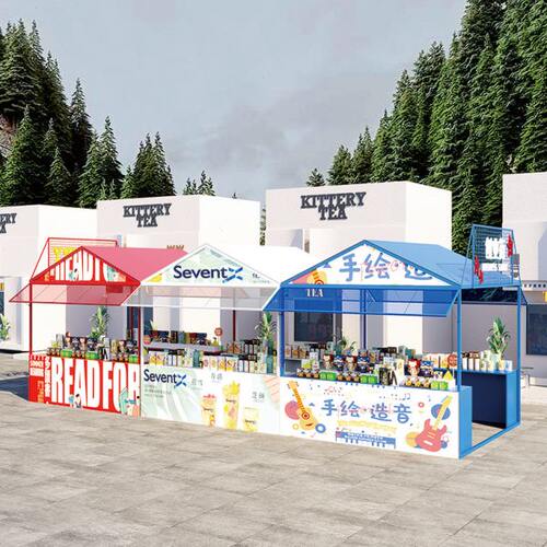 网红商业街夜宵烧烤摊位架大型夜市美食节活动棚架创意市集展示架